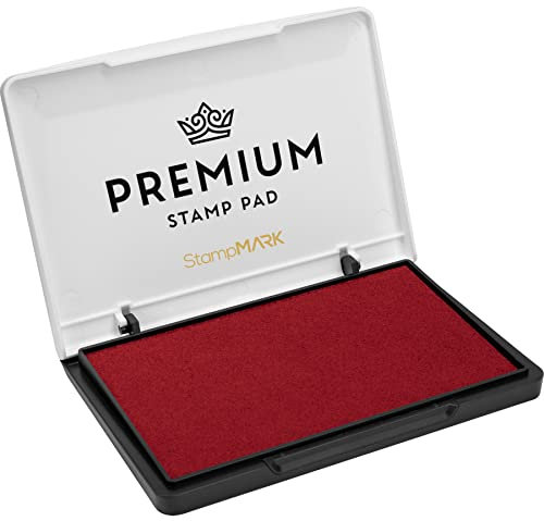 StampMark Premium stämpeldyna, medelstorlek, 7,6 cm x 10 cm – för traditionella gummistämplar – filtdyna, karmosinröd, färg