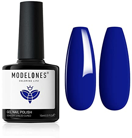modelones UV Nagellack Blau, 15 ML Gel Nagellack,Soak Off für UV Nagellampe Langlebige Maniküre Nagelgellack Soak Off Nail Gel Polish Nail Art DIY