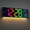 Maxstar Digital 16.2 Zoll Wanduhr Groß LED Display,mit 8 RGB Farben,Temperatur,4-stufiger Helligkeitsdimmer,Nachtlicht,12/24 Stunden,Auto Sommerzeit für Wohnzimmer Küche Büro Gym