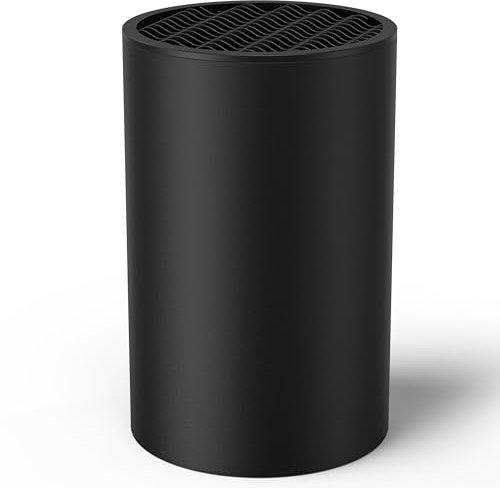 Ceppo Portacoltelli senza Coltello - Ceppo Portacoltelli Nero con Lamelle Flessibili - Moderno Portacoltelli Universale - Ceppo Portacoltelli non Attrezzato con Cassetto Portacoltelli