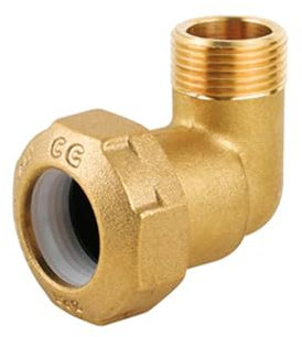 Coude mâle en laiton pour tuyau PE 3/4 x 25 raccords en polyéthylène laiton