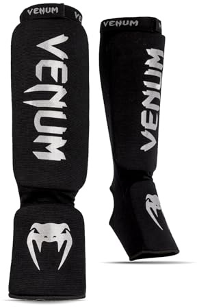 VENUM Kontact Shin Guards, Parastinchi Unisex adulto, Nero/Argento, XS