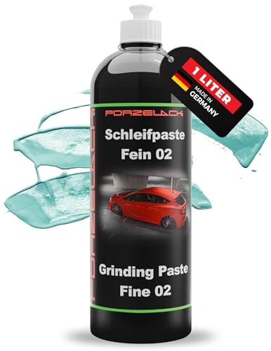 PORZELACK® Polierpaste 1 Liter gegen Kratzer, Schleifpaste fein 02 - Universal Politur für Auto-Lack, Displays, Kunststoff Gfk & Epoxidharz