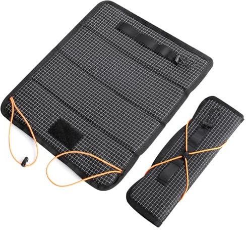 AiQInu Sitzkissen Outdoor, Outdoor Sitzmatte Faltbares(35x30cm), Iso-Thermo-Sitzkissen, Sitzmatte Wasserabweisend mit Karabinerhacken, Für Outdoor Spielplatz Camping Wandern Picknick - Schwarz