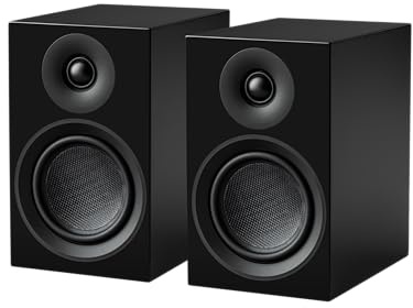 Pro-Ject Speaker Box 5 E Carbon, Referenz-Regallautsprecher mit 2-Wege-Bassreflexprinzip, 5-Zoll-Carbon-Bass/Mitteltöner, Robustes MDF-Gehäuse, inklusive Lautsprecherabdeckung (Schwarz)