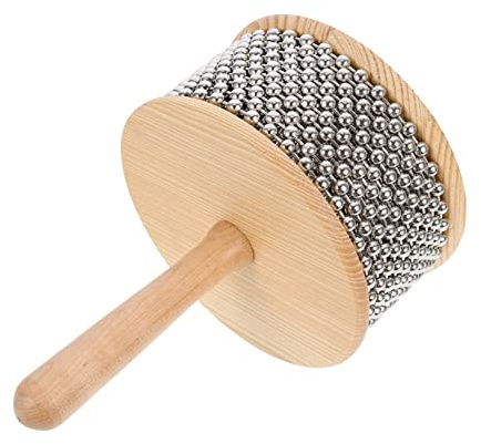 HAMPPLIES Giocattolo Musicale in Metallo Cabasa Educativo Per Ragazzo Ragazza Ragazza Manico in Legno Strumenti Percussione Leggeri e Comodi Da Trasportare