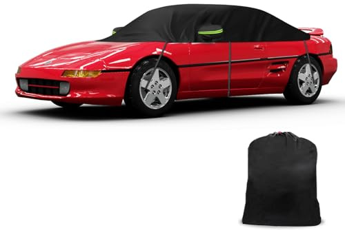 Halvt bilskydd kompatibelt med Toyota MR2/MRS 1999–2007, halvskydd vattentätt halvgarage med vindtät rem, reflexremsor för snö, regn, allvädersskydd