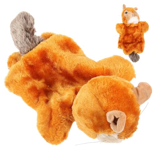 DECHOUS Marionetta a Mano Scoiattolo Peluche per Bambini, Giocattolo Burattino Narrante per Educazione e Gioco Interattivo in Casa, Scuola e Asilo,