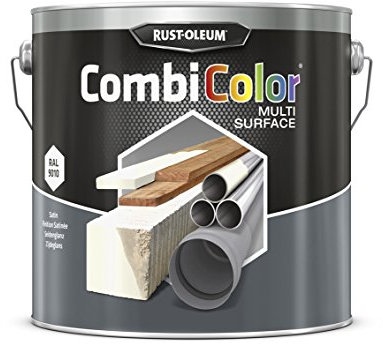 RUST-OLEUM 7394MS.2.5 Combicolor Multi-Surface, One Paint, Many Surfaces, Satin white-RAL 9010