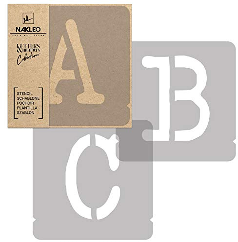 Bokstäver och siffror återanvändbar plaststencil // 70 mm // skrivmaskin stora bokstäver // 42 ark komplett versal alfabet bokstäver mall