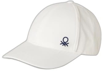 United Colors of Benetton 6YCTCA01Y - Gorro con Visera - Juego de Accesorios de Invierno - Color Blanco - Talla S - Unisex - Niños y niños, Color Blanco., Small