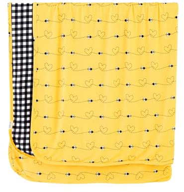 Dreamiere Reversible Toddler Blanket Bumble and Kind - Soft Double-Layer Bamboo Viscose Baby Blanket, Hypoallergenic & Breathable, 48x48 Kids Throw for Bed, Stroller & Travel, Year-Round Baby Bedding