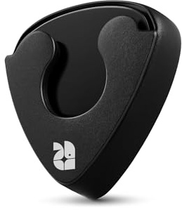 ROTOPATA Guitar Pick Holder with Adhesive Back, Black Guitar Pick Case with Spring, Guitar Accessories Stuck on Guitarra, Electric, Acoustic, Ukulele, Bass (No Picks)