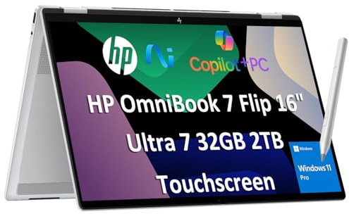 2026 HP OmniBook 7 Flip (Next Gen Envy x360) 2-in-1 Laptop (16 FHD+ Touchscreen, Intel Ultra 7 258V, 32GB DDR5 RAM, 2TB SSD, Arc 140V GPU (16GB), MPP Stylus), AI PC, IR Webcam, Wi-Fi 7, Win 11 Pro