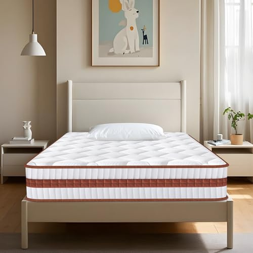 YIDATONG Matelas 90x190 cm, Certifié Öko-Tex, Mousse à Mémoire de Forme à Ressorts Ensachés, Matelas 1 Personne, Fermeté Moyenne H3, Isolation des Mouvements, Ergonomique, Épaisseur 26 cm