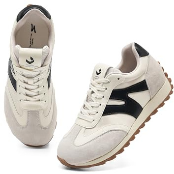somiliss Zapatillas de mujer cómodas para la salud con puntera ancha, suela antideslizante y malla extraíble, plantilla con refuerzo de la suela para los pies, Negro Blanco, 36 EU Ancho