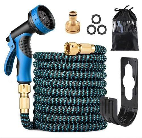 Flexible Garden Hoses 75FT,Expandable Garden Hose Pipe,Robust Triple Latex Core, Lightweight&No-Kink, 3/4&1/2 Metal Connectors, 10 Different Spray Modes,Hose for Gardening, Washing & Cleaning