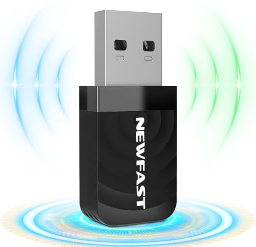 NEWFAST 1300Mbps Adaptador WiFi USB para PC, 5GHz/2,4GHz