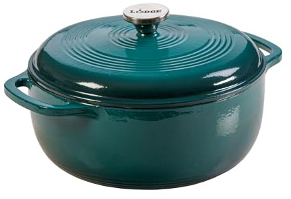 Lodge EC6D38 Enameled Cast Iron Dutch Oven, 6-Quart, Lagoon