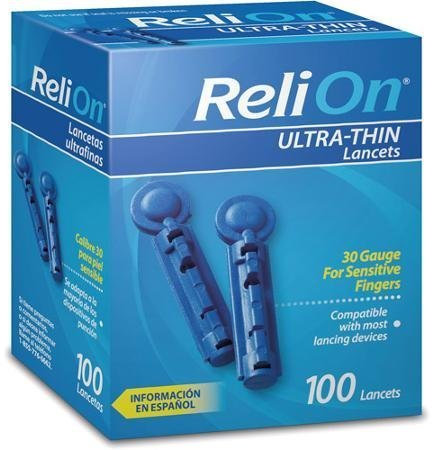 ReliOn 30G Ultra-Thin Lancets, 100-ct (Pack of 2)