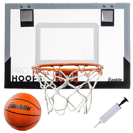 Franklin Sports 54132X Mini-Basketballkorb für die Tür, Slam Dunk genehmigt, bruchfest, Zubehör enthalten, 45,1 x 30,5 cm