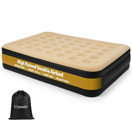 Crystals High Raised Airbed Inflatable Mattress, Inflatable Double Electric Air Bed Mattress for Adults & Kids, Camping Mattress, Blow Up Mattress Air Bed with Built-In Electric Pump