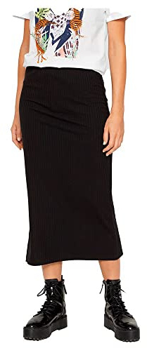 Pieces Femme Pckylie MW Midi Skirt Noos Jupe Not Applicable, Black, S