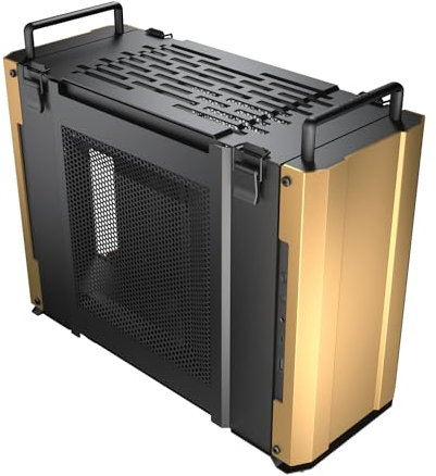 COUGAR Gaming | Gaming PC GEHÄUSE | DUST 2 Desert Sand - Mini-ITX-Gehäuse - Pro-Cooling - Unabhängige Lüftungszonen - Separate Luftstromwege - Einfacher Zugriff auf mehrere Geräte