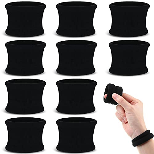 Gomas de Pelo Negras Elásticas de Algodón Cintas de Pelo Grandes para Coletero Banda de Cabello Negra para Mujer Niñas para Pelo Grueso Pesado y Rizado, 6,5 Pulgadas (10 Piezas)