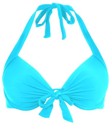 Ocean Blues Sky Blue Push Up Front Tie Underwire Bikini Top S