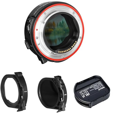 Meike MK-EFTR-C Drop-in Filter VND and Clear Filter Metal Auto-Focus Mount Adapter for Canon EF to Canon EOS R Series Cameras