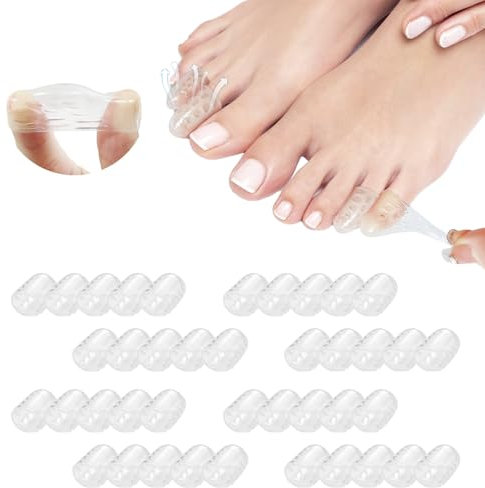 40 Stück Atmungsaktive Zehenkappen Anti Reibungs Zehenschutz Silikon, für Blasen, Hhneraugen, Eingewachsene Zehenngel, Schmerzlinderung durch Reibung