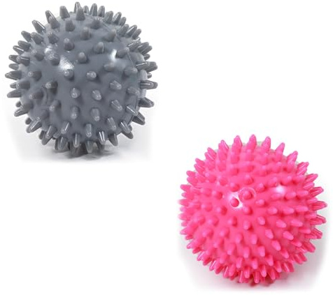 2Pcs Hard Spiky Massage Ball Set Body Good Yoga Pilates Exercise Ball | Spiky Ball Fasciitis Recovery Myofascial Release Stress Ball for Self Massage