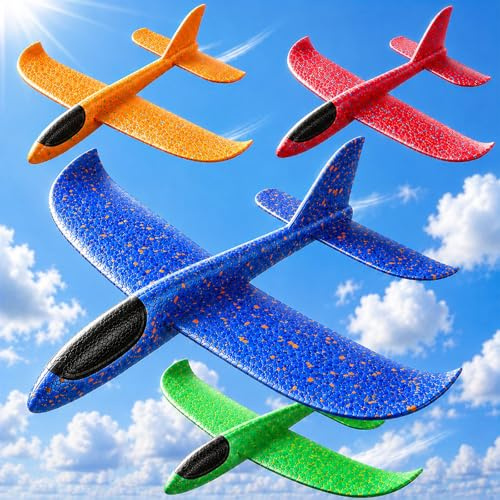4 Pièces 44CM Avion Polystyrene Planeur Enfant, Planeurs en Polystyrène