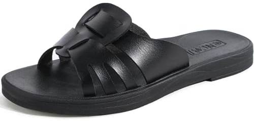 ONCAI Sandali Donna Estive Comode Moda Piatti Eleganti Ciabatte Donne Antiscivolo Gomma Suole Casual Estate 2025 Spiaggia Casa Nero Taglia 38