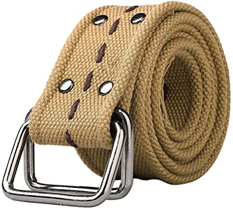 VATINNT Mens Belt Woven Belts for Men Jeans Shorts Trousers Casual Work Belts Khaki
