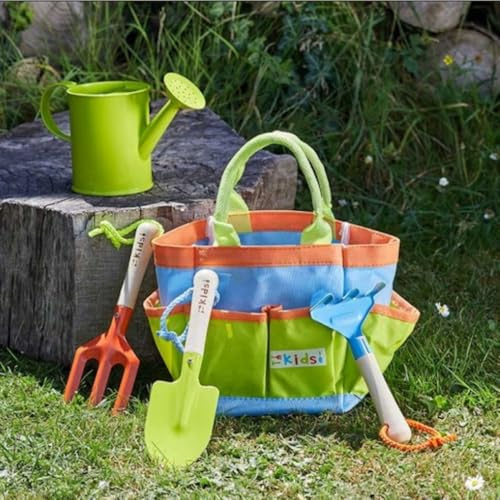 Garden Mile Kids Gardening Tools - 5pc Childrens Gardening Set with Bag, 3 Garden Hand Tools and Watering Can Garden Gifts for Children Outdoor Gardening Tools for Ages 3+