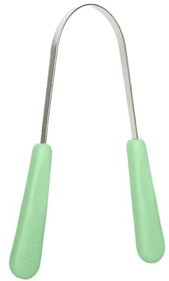 Hint Oral Tongue Scraper - Stainless Steel Tongue Scraper for Adults with Ergonomic Handles, Tongue Cleaner for Bad Breath, Gut Health, Oral Hygiene and Oral Care. (Matcha)