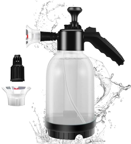 MeYuxg Pulvérisateur de mousse à pression pour voiture, 2 l, avec 2 types de buses, pulvérisateur à pompe polyvalent, pulvérisateur de jardin, pour l'entretien de la voiture, le jardinage, la maison