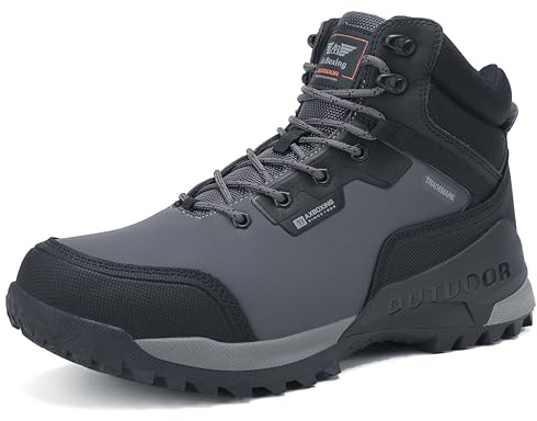 ARRIGO BELLO Uomo Stivali da Neve Invernali Scarpe Allineato Pelliccia Caloroso Caviglia Piatto Stivaletti Sportive Boots Escursionismo 41-46 (Grigio3372, 43)