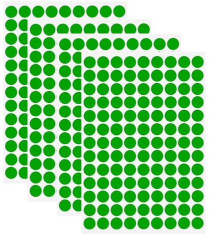 JUGUTA Markierungspunkte – 1000 Stück Bunte Klebepunkte Auf Rolle,30X30 Mm - Grün Glue Dots Selbstklebende Runde Aufkleber Perfekt Für Kennzeichnung Im Büro Sticker Rund