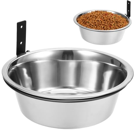 Gadpiparty Gamelle pour Chien Surélevée Résistante à l'usure en Acier Inoxydable 8 Pouces pour Alimentation Confortable à Suspendre Murale pour Grands Chiens Animaux de Compagnie