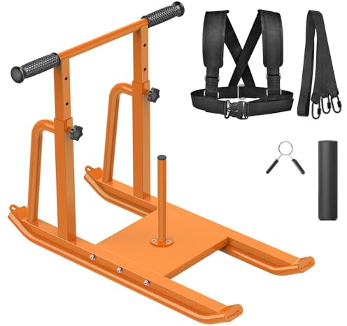 Kipika Gewichtsschlitten für Training, Push-Pull-Fußballschlitten, verstellbarer Höhengriff, robuster Stahlrahmen, Bohrschlitten für Laufgeschwindigkeit, Stärke, entworfen für 2,5 cm & 5,1 cm