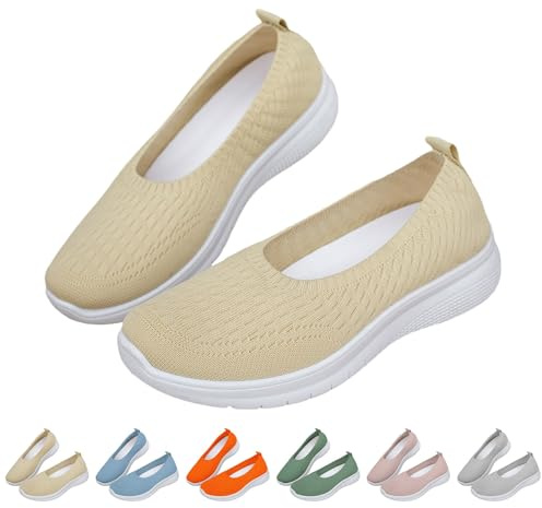 Sportskor hall dam – dam sommarskor enfärgade barfotaskor utan skosnören slip-skor ventilerande löparskor fashionabla sneakers mjuk sula promenadskor damskor