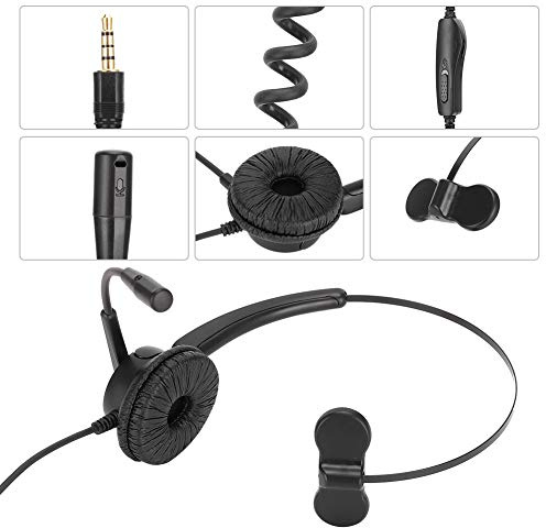 ZJchao Cuffie Telefoniche per Telefoni da Ufficio, Cuffie per Cellulare 3.5 Binaurali con Cavo con Cavo per Call Center per Telefono Call Center per Computer per Telefono da Scrivania
