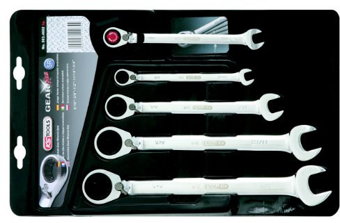 KS Tools 503.4602 GEARplus Ratschenringmaulschlüssel-Satz, umschaltbar, 5-tlg. 5/16-3/4