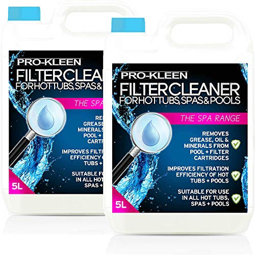 Pro-Kleen Hot Tub, Pool & Spa Filter Cartridge Cleaner 10L - 20 Treatments - Improves Efficiency of Filter - Suitable for all Hot Tubs, Pools & Spas - Deeply Cleans, Removes Oils, Grease and Minerals