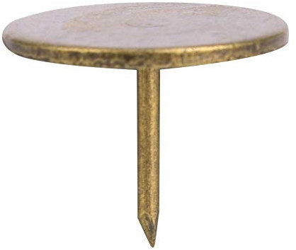 Polsterstifte, 100 Stück Retro-Flachkopf Cyan Bronze Eisen Polsternägel Scharf, Fest 5 Größen Möbel Nagel Stifte zum Dekorieren, Befestigen von Kunsthandwerk, Trommel, Box, Möbel(19 x 15 mm)