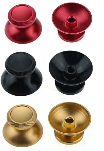 VizGiz 3 Pair Joystick Caps Replacement Aluminum Alloy Metal Mushroom Cap Cover Analog Thumb Grip Stick Cover Thumbstick Repair Rocker DIY for Xbox ONE PS4 Pro Slim Dualshock 4 Controller