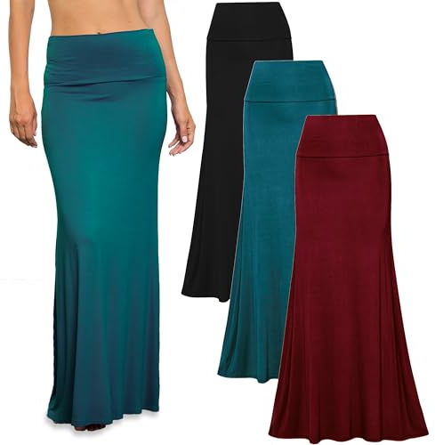 Free to Live Women's Maxi Skirts (Pack of 3)